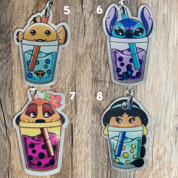 Cartoon Boba Tea Keychains - Picture 3 of 8